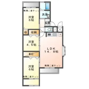 大谷ヒルズC棟【2階】の間取り