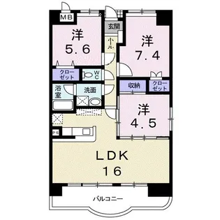 ジーニアス【7階】の間取り