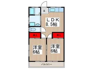 ドミ-ルツカサA【1階】の間取り