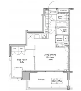 東京都中央区東日本橋2【マンション】の間取り