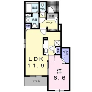 ディアコート・F C【1階】の間取り
