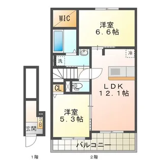 アンジェラA【2階】の間取り