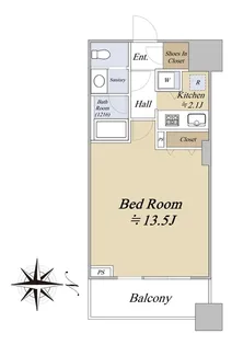 コンシェリア西新宿TOWER’S WEST【9階】の間取り