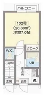 ヴィラ パルスター【1階】の間取り