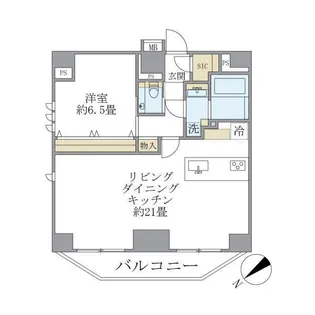 ルネサンス赤坂プレミアムコート【7階】の間取り