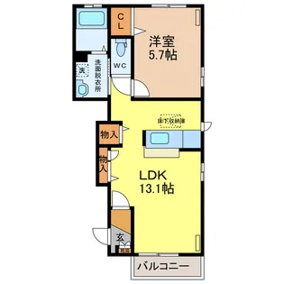 ディアコート結城B【1階】の間取り