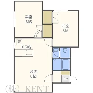 ノース丘珠【3階】の間取り