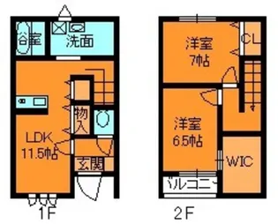グランメゾン王寺南【1階】の間取り