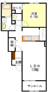 サニーハイツSEINAI I・II【1階】の間取り