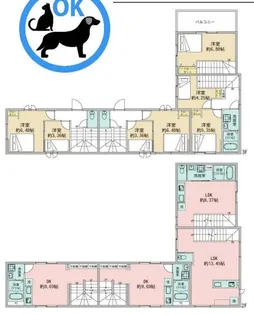 プラスドア東中野【2階】の間取り
