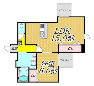エバーグレイス塚口【3階】の間取り