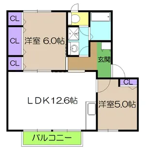 クレセントガーデン D棟【2階】の間取り
