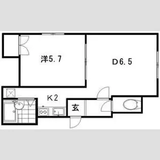 ノースウイングB【2階】の間取り