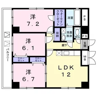 イル ソーレ パラッツオ【5階】の間取り