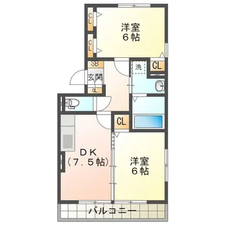 シュロス作右衛門【2階】の間取り