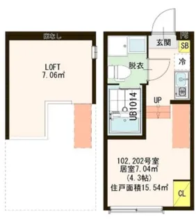 ハーモニーテラス徳丸II【2階】の間取り