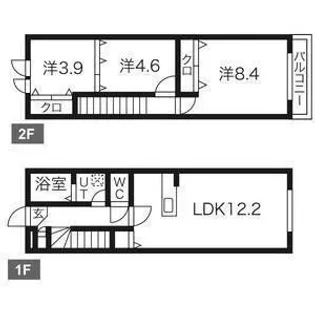 アスコット古川I番館【1階】の間取り