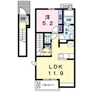 グランヌーボー三ツ割【2階】の間取り