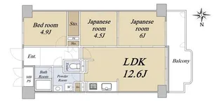 ラポルテ西館【11階】の間取り