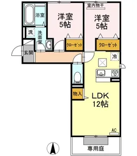 フルス吉備津【1階】の間取り