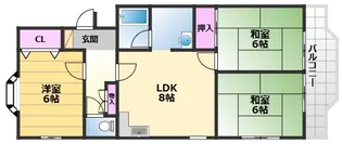 マンションミワ1【2階】の間取り