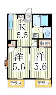クレールつくし野【1階】の間取り