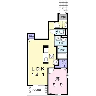 ディアコート二見I【1階】の間取り