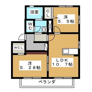 ドミール志太 A【2階】の間取り