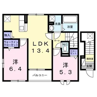 ドエル リバーパレス【2階】の間取り