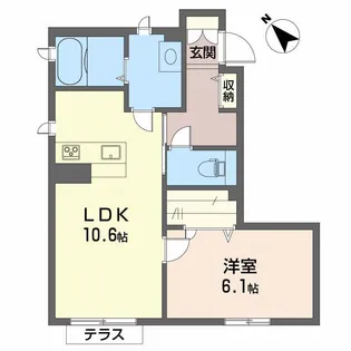 シャーメゾンErimo A棟【1階】の間取り