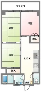 サンハイツ泊【5階】の間取り
