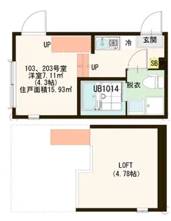 ハーモニーテラス徳丸【2階】の間取り