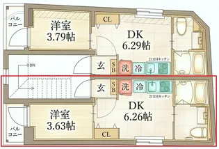 リアル北千住【1階】の間取り