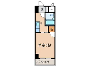 太田ワンルームマンション【4階】の間取り
