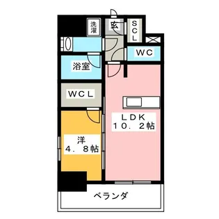 ディアレイシャス浅間町【13階】の間取り