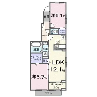エスポワールI【1階】の間取り