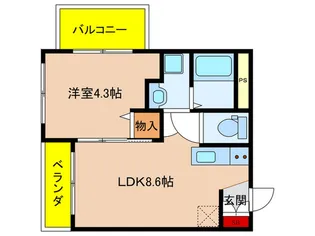 グリ-ンヒル【4階】の間取り