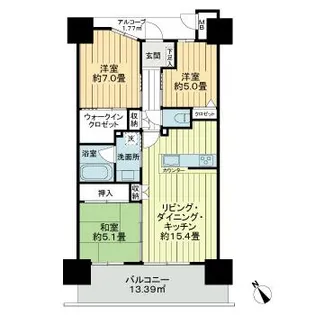 サーパス学校町レジデンス【5階】の間取り