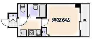 エスリード夕陽丘第2【4階】の間取り