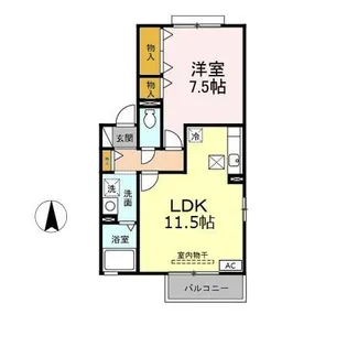 Girasole・K(ジラソーレケイ)【1階】の間取り