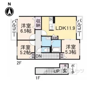 シャーメゾンST逢坂【2階】の間取り