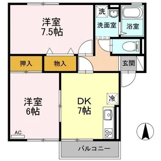 ヴィラージュ桂 I棟【1階】の間取り