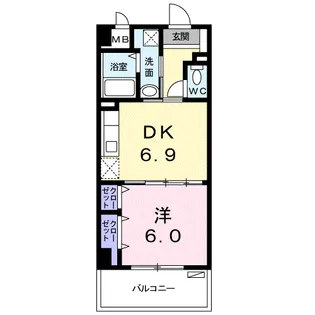 サウスひまわり2【3階】の間取り