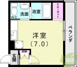 ザ・シティ須磨【1階】の間取り