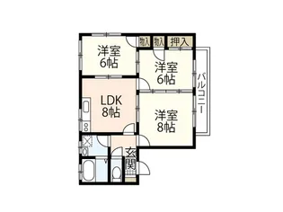 グレイスカンドウC【1階】の間取り