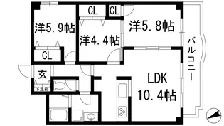 メゾン鳥居坂【3階】の間取り