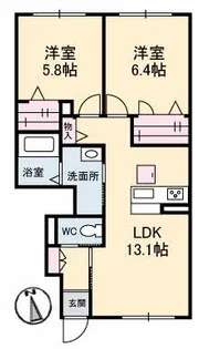 シャーメゾン仏生山 A棟【1階】の間取り