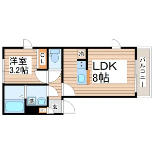 【新築】ガス割 Ambre宮千代(アンブル宮千代)【2階】の間取り