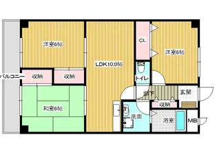 アルカザーレ国分西【4階】の間取り