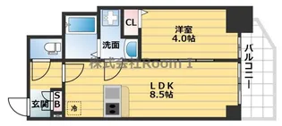 プレサンス北浜オリジン【12階】の間取り